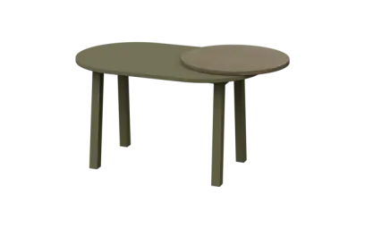 RGY 12 L konferenční stolek, levý, masivní dřevěná podnož, deska 18 mm, 500x1020x625, zelená